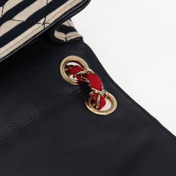 CHANEL Matelasse Chain Shoulder Bag cotton Black Gold - Picture 12 of 16